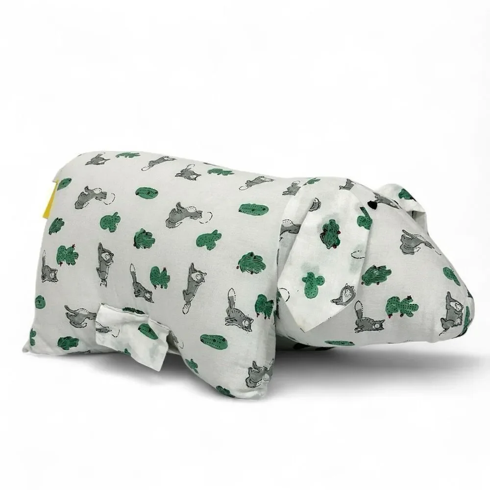 Roller Rabbit Little Piglet Kids Pillow Toy White Green Cotton India